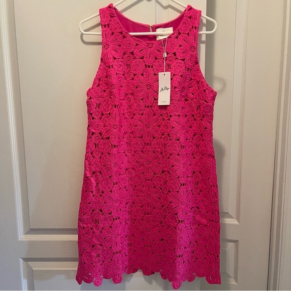 Lilly Pulitzer Marquette Crochet Shift Dress Size M - Picture 2 of 15